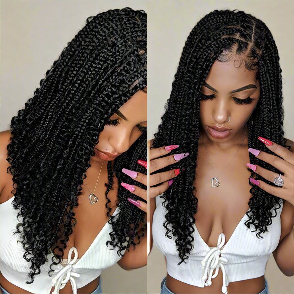 Short Bohemian Curly Braided Wig – Easy Glam Look - HalleBeauty